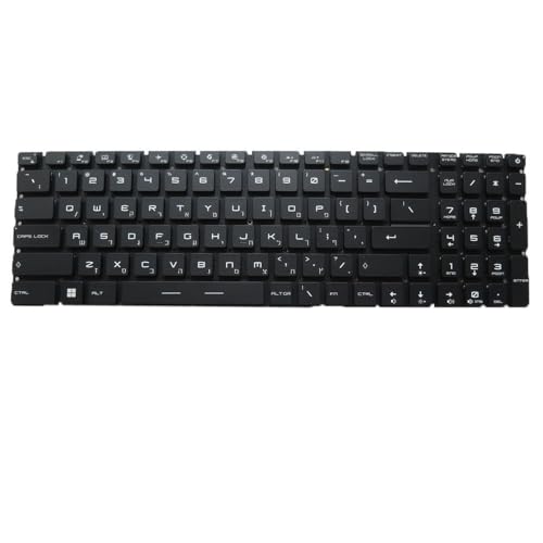 Monochrome Backlit Keyboard for MSI WS76 Mobile Workstation WS76 11UK 11UM MS-17M1 MS17M1 WIN11 Belgium BE Black No Frame New Compatible Laptop