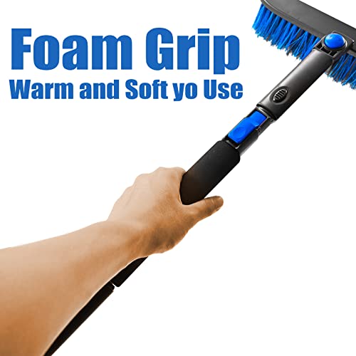 Wesbrite Car Snow Brush And Detachable Ice Scraper With 38Inch Long Handle, Foam Handle, Non-Scratch Windshield Brush With 180°Rotating Brush Head,Car Snow Remover For Truck,Suv,Rv And More #TOP2