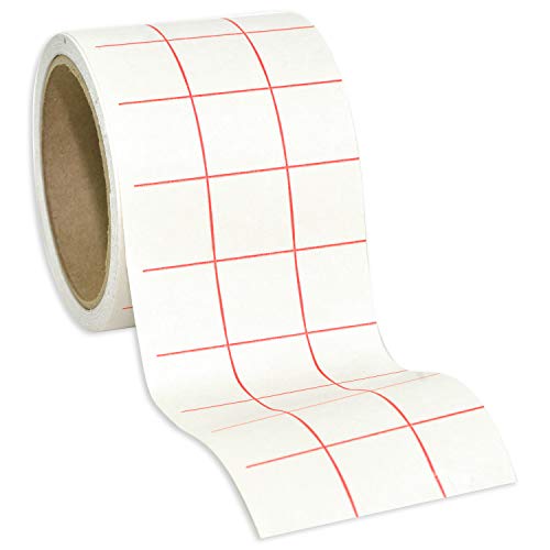 Angel Crafts Transfer Paper Tape: Craft Transfer Tape for Vinyl Application with Red Grid Lines - Self Adhesive Transfer Paper Roll Compatible with Cricut, Silhouette Cameo - 3 Inch by 25 Feet, White