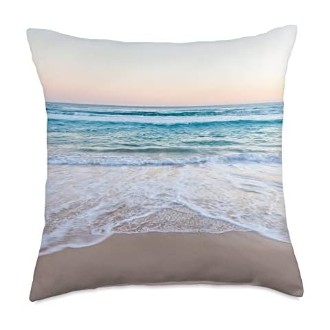 TAYEGU Waves Oceans Wave Ocean Sea Water Nature Blue Beach Throw Pillow, 18x18, Multicolor Cover