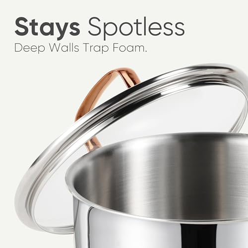 CAROTE 8 Qt Tri-Ply Stainless Steel Stockpot, Non-Toxic Stock Pot with Lid, Soup Pot for Pasta, Even Heating, Oven Safe, Induction, Ceramic and Gas Cooktops Compatible, Sliver, Mothers Day Gifts by CAROTE - Image 4
