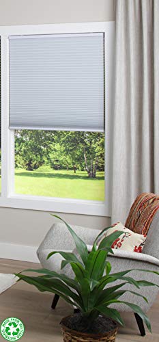 DEZ Furnishings QMWT340480 EcoHome 1.5â€ Blackout Honeycomb Shade, 100% Recycled Fabric, 34" W x 48" H, White