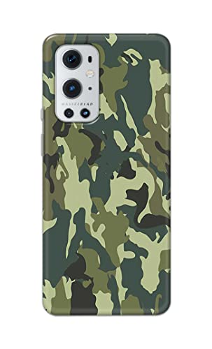 Image of Printed Hard Back Cover Case for OnePlus 9 Pro Back Cover (Green Army Camouflage) -1803