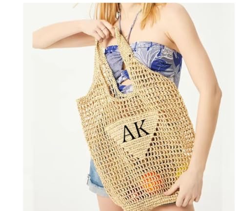 Bolso de playa grande tejido para mujer miniatura 3