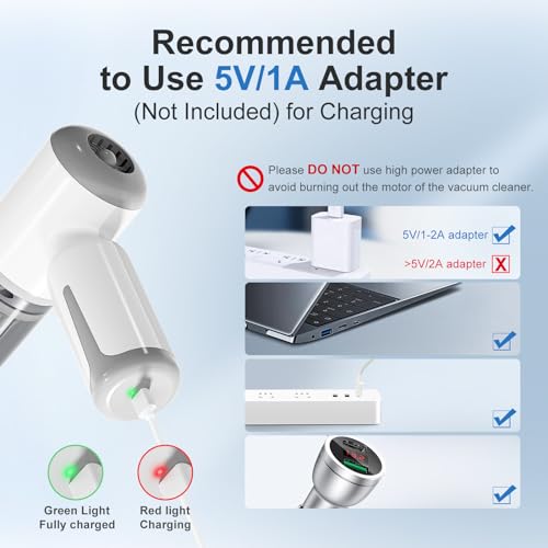 Mini aspirador de pó sem fio, aspirador de pó portátil para carro 9KPa, sucção de alta potência, por