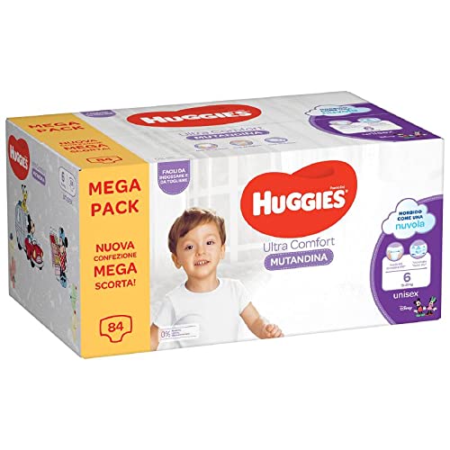 Huggies Ultra Comfort Bragas Megapack, talla 6 (15-25 kg), paquete de 84 pañales