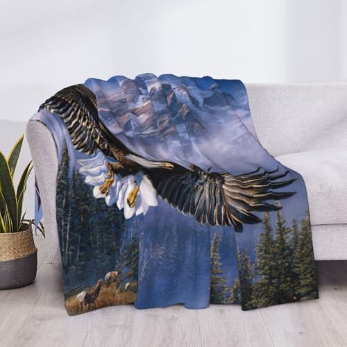 Couverture légère aigle volant pour des soirées canapé cocooning