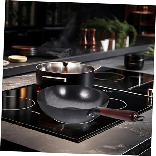 Wok tradicional de hierro para estufa de gas miniatura 6