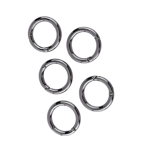 Socobeta 5 STÜCKE Runde Feder Karabinerhaken Verschluss Karabiner Zinklegierung Runde Karabiner Schlüsselanhänger Schnalle