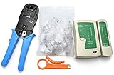 Maxmoral Ethernet Network Tool Kit - 4 in 1 Network Tool Set, Cable Connectors Crimper Tool, Network Cable Tester Detector,Gold-plated Cat6 RJ45 Connector Plug,Network Wire Stripper