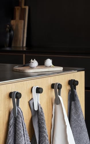 Zone Denmark Loop Towel Clips - Magnetic Holders for Hand Towels & Tea Towels, 9 cm, Set of 2 in Elegant Black - Image 3