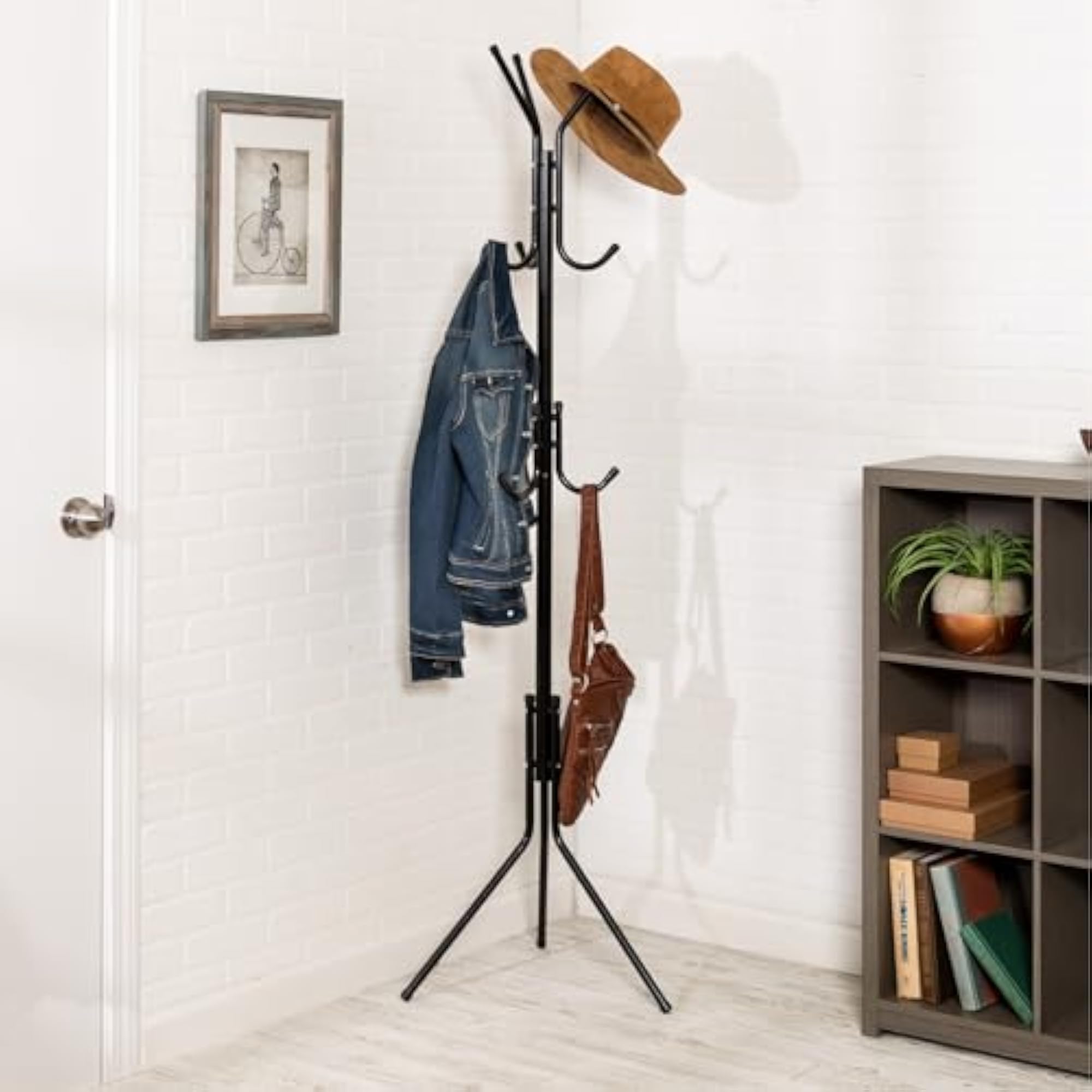 3-Tier Coat and Hat Rack with 9 Hooks for Hanging