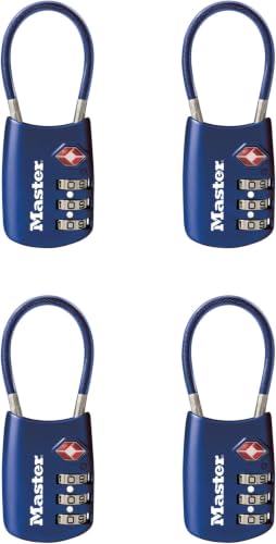Image of Master Lock Blue Set Your Own Combination TSA Approved Luggage Lock, Travel Zipper Padlock is Perfect for Suitcases, Bags, or Backpacks, 40 Pack, 4688BLUEC4