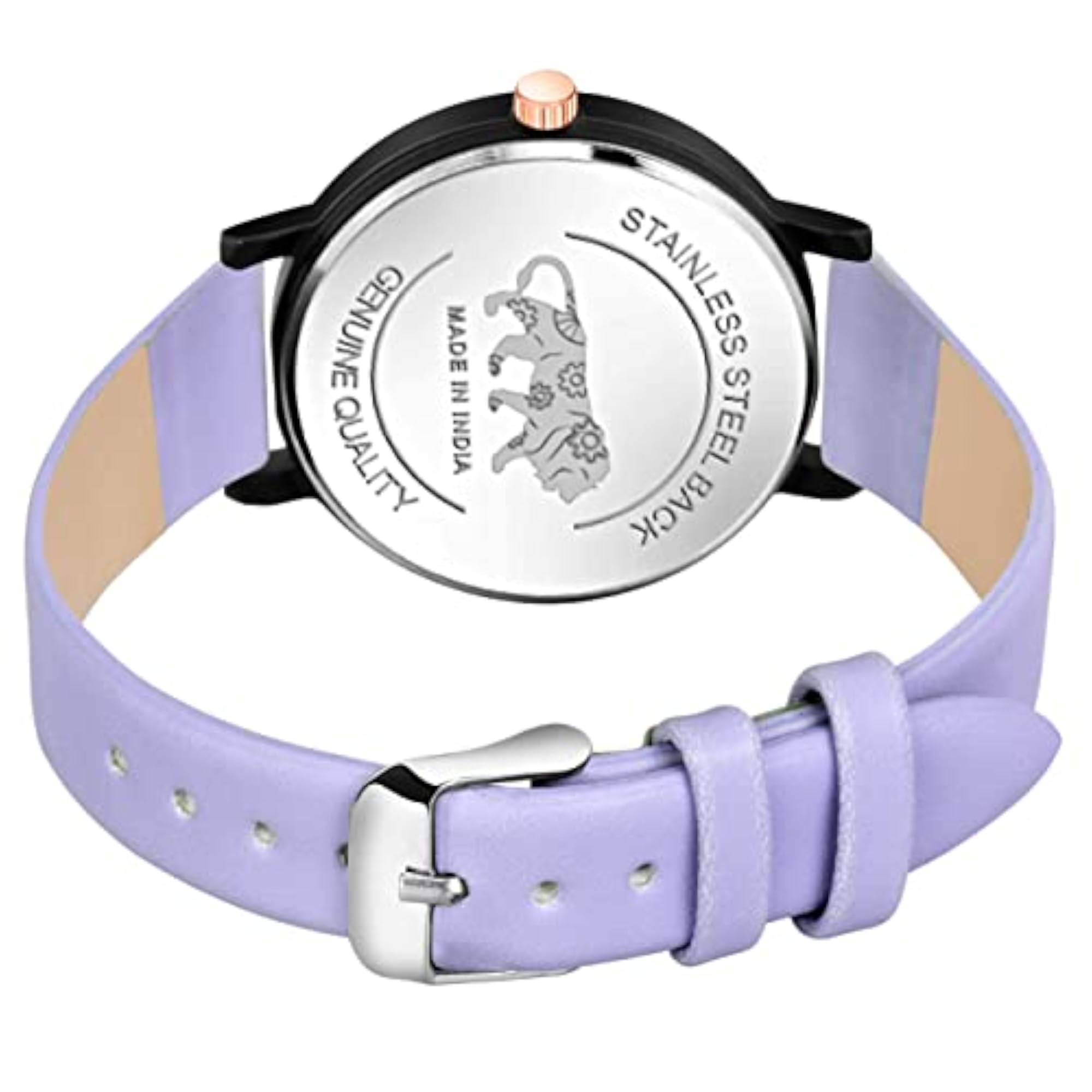 Women's Butterfly Printed Dial Leather Strap Watch