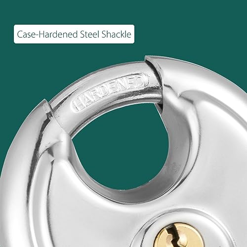 Image of Guliffen Keyed Alike Storage Lock,Stainless Steel Disc Padlock with Same Key for Storage Unit, Sheds, Garages and Trailer，4 Pack