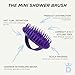 Denman Mini Shower Hair Brush for Wet Hair Detangling & Scalp Massage- for Wet Curl Definition & Product Distribution - 4 in 1 Shower Brush for Women, Men