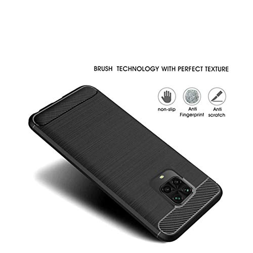 Image of NISHTECH Carbon Fiber Hybrid Armor Drop Tested Shock Proof TPU Back case Cover for redmi Note 9 pro /pro max /Poco m2 pro - Red (HJGSD12415)