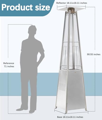 Pyramid-Patio-Heater48000-BTU-Outdoor-Propane-Patio-Heater-with-Detachable-Wheels-and-Protective-Cover-for-Terrace-GardenPoolsideGrey Pyramid Patio Heater48000 BTU Outdoor Propane Patio Heater with Detachable Wheels and Protective Cover for Terrace GardenPoolsideGrey