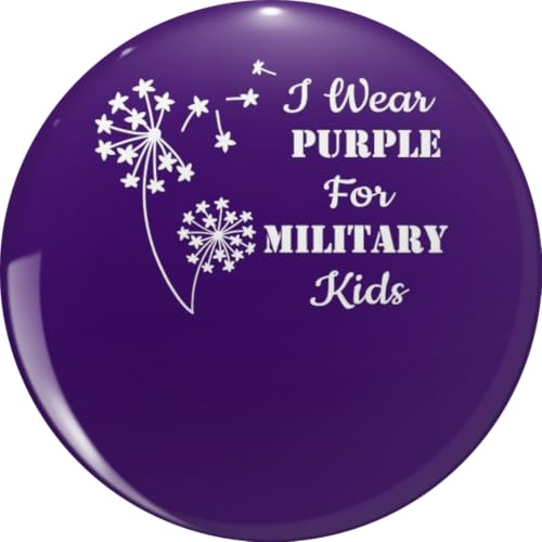 I Wear Purple Military Kids Month April Support Military Children Pin Lapel Pin Brooch Steel Pins Badge 0.75"