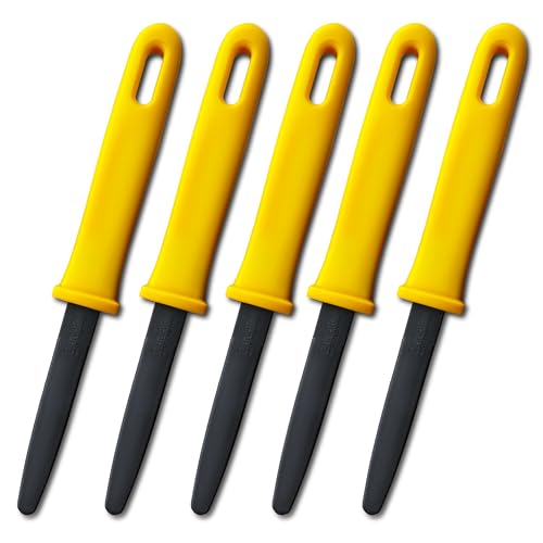 CANARY Cardboard Cutter with Non-Stick Coated Blade - 7.5 Box Cutter Utility Knife for Breaking Down Boxes & Opening Packages - Made in Japan Yellow (Bulk 5-Pack)