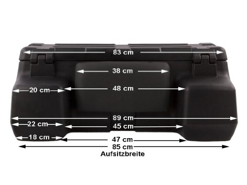 RS Trade 150 L Quad - ATV Universal Transport Koffer Topcase aus hochwertigem Kunststoff, abschliessbar und mit Rückenlehne. Inkl. Montagematerial und verstärkter Bodenschale