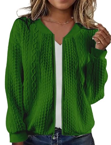 Image of WROLEM Zip Up Sweatshirts for Women Casual Outfits Cardigan Outerwear Trendy Winter Jackets Coat