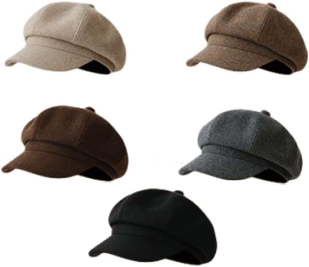 KORADI Womens Newsboy Caps Wool Winter Warm Hats Chic Beret Cap Paperboy Hat Cabbie Cap Adjustable