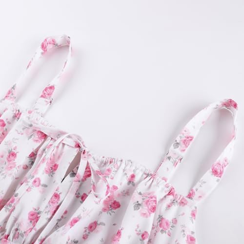 Image of Scarlet Darkness Floral Mini Corset Dress for Women Teen 2026 Summer Spring Flowy A-Line Sundress with Pockets