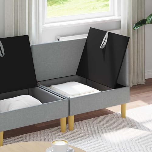 Canapé modulaire avec compartiments cachés et housse en tissu lavable - 4