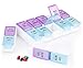 Pill Organizer, E-Crazy Pill Box Twice-a-Day, Weekly Pill Planner with Detachable Compartments, can be detached as Daily Pill Box, AM PM Pill Organizer