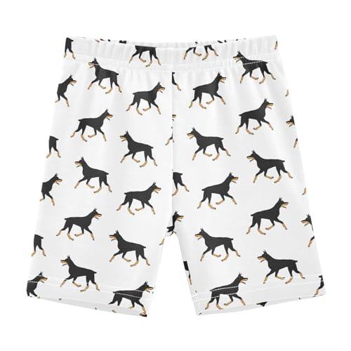 JHKKU Girls Doberman Dog Shorts Cotton Cartwheel Bike Kids Biker Under Dress Dance Short Girl Clothes 6T