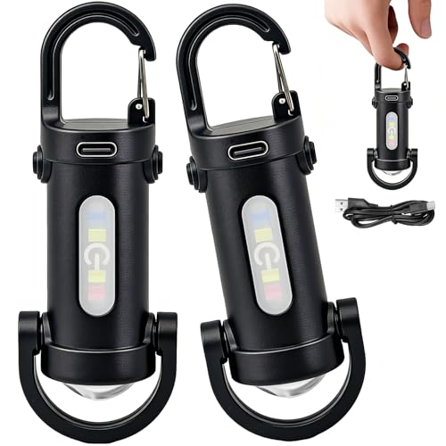 TaimeiMao 1200LM Mini linterna llavero,2 Linterna Llavero LED Recargable USB, Mini Linterna LED Ultrabrillante, Mini llavero superbrillante, para el hogar, viajes, camping