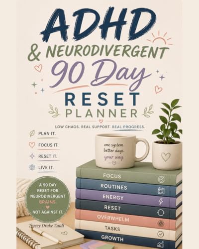 The 90 Day Reset Planner: An Undated ADHD & Neurodivergent System for Focus, Organization & Daily Life image 2
