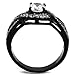 Marimor Jewelry Women's 1.65 Carat Round Cut AAA Cubic Zirconia Black Stainless Steel Engagement Ring Size 5-10