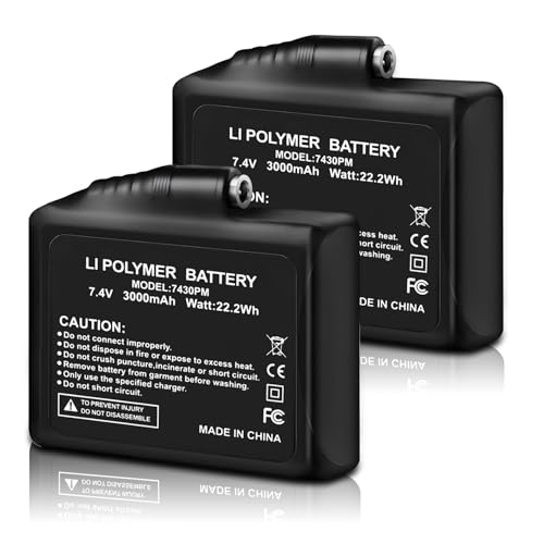 HIFIDECKY Rechargeable 7.4V 3000mAh Lithium Polymer Batteries 2pcs Li-Polymer Batteries for Heated Gloves Socks Hats Jacks Support Female DC Jack, Temperature, Short Circuit & Overcharge Protection