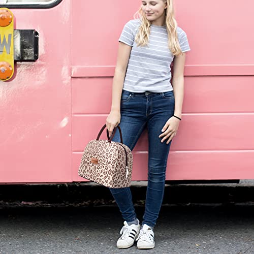 Baloray Insulated Lunch Bag For Women Men Reusable Lunch Box For Adults, Large Lunch Cooler Tote Bag For Work Office Picnic (G-197L Brown Leopard) #TOP6