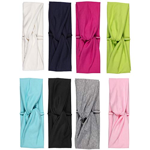 Bandanas elásticas para turbante com nó, 8 peças, da Pretyzoom, para ioga, corrida, esportes, cabelo