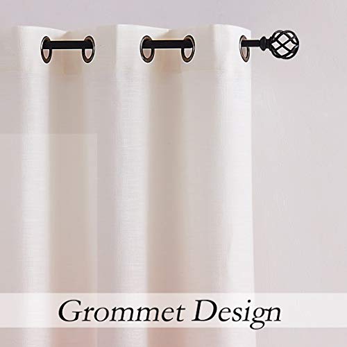 Central Park Ombre Semi Sheer Window Curtain Panel Linen Gradient Print On Rayon Blend Fabric Drapery Treatments For Living Room/Bedroom, Cream White To Pink Dust Rose, 40" X 84", Set Of 2 #TOP4