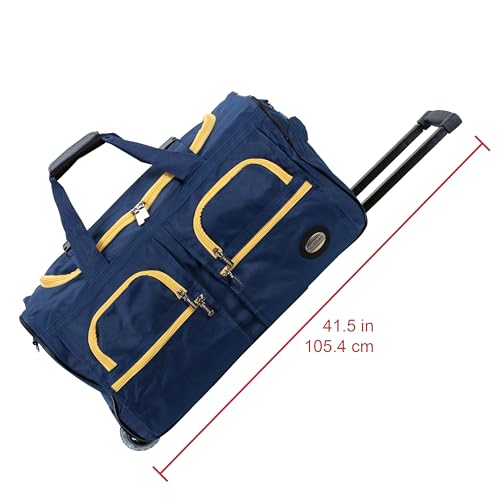 Image of Rockland Rolling Duffel Bag, Black, 22 inch