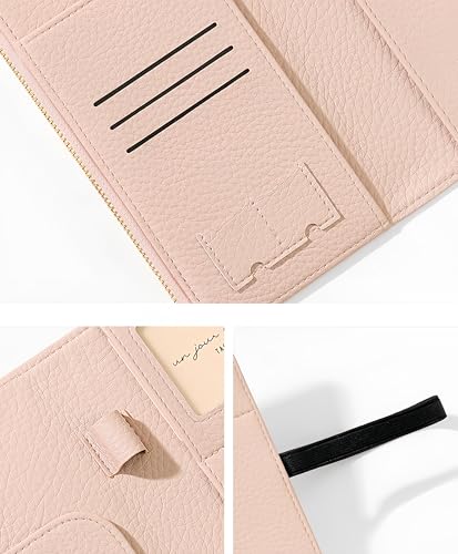 RFID-Blocking Leather Travel Wallet & Passport Holder with Zipper Pocket, Card Slots, and Phone Compartment – Waterproof Travel Organizer for Women & Men. TG-1 (Pink)4