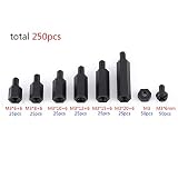 LiebeWH 250 sztuk M2 Męski żeński M2 Nylon PCB Dystans Śruby Cylindryczne Sześciokątne Zestaw Asortyment