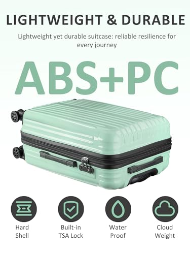 Image of Carry on Luggage 2 Piece(20in /24inch - Airline Approved Suitcases with Spinner Wheels, Built-In TSA Lock,Hard Shell Expandable Suitcases