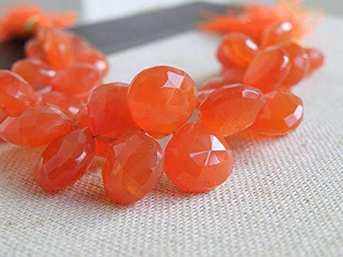 Cornaline orange facettée en cœur de 10mm pour la création de bijoux haut de gamme