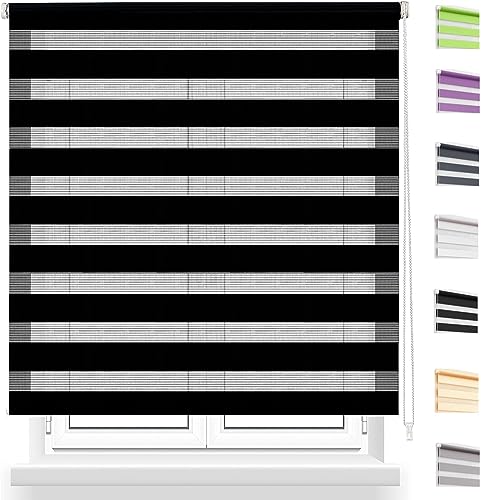 Thermorollo Verdunkelungsrollo 75x160cm Dachfenster Verdunkelung Sonnenschutz Verdunklungsstoff Rollo Hitzeschutzrollo inkl. Montagematerial, für Fenster, Schwarz