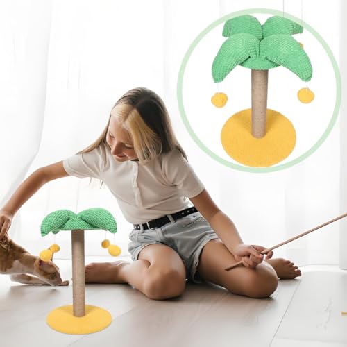 Rascador para gatos Sisal con diseño de árbol de coco miniatura 6