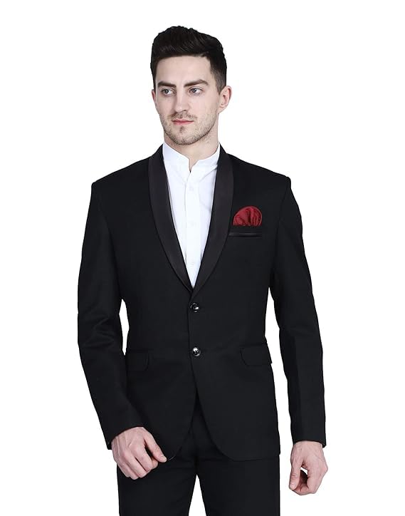 tahvo Designer Men's Slim Fit Black Solid Blazer/Formal Blazer for Men Stylish/Coat for Wedding/Blazers for Men Stylish Wedding Trouser shuit for Men-picture-20