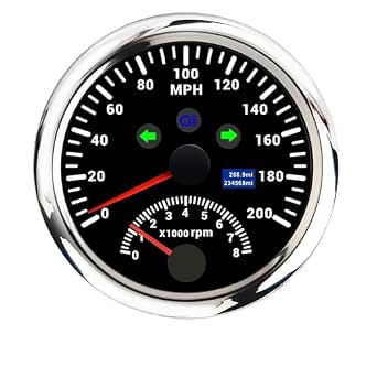 Спидометр для автомобиля 120 км/ч 200 км/ч 85 мм, GPS-спидометр, цифровой спидометр, одометр для квадроциклов, UTV, морских катеров, 12 В/24 В, 120/200 миль/ч, спидометр. Быстрое подтверждение