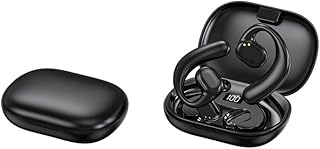 SZAMBIT Fones de Ouvido de Condução óssea,Bluetooth 5.2 de Fones de Ouvido Sem Fio à Prova D'água,Fones de Ouvido Abertos,Fone de Ouvido de Cancelamento de Ruído para Condução de Ciclismo (preto)