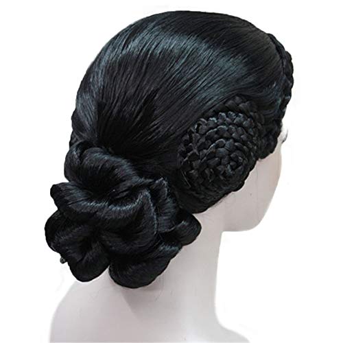 Aimole Braid Updo Bun Wig Black Wigs Synthetic Cosplay Women Hair #TOP2