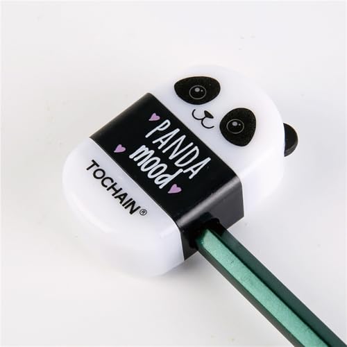 4 Pcs Cute Pencil Sharpener & Eraser 2-in-1 Cartoon Panda Pencil Sharpener Small Manual Pencil Sharpener Kawaii Plastic Sharpener School Office Supplies Pencil Sharpener for Girls Women (Panda) - Thumbnail 5